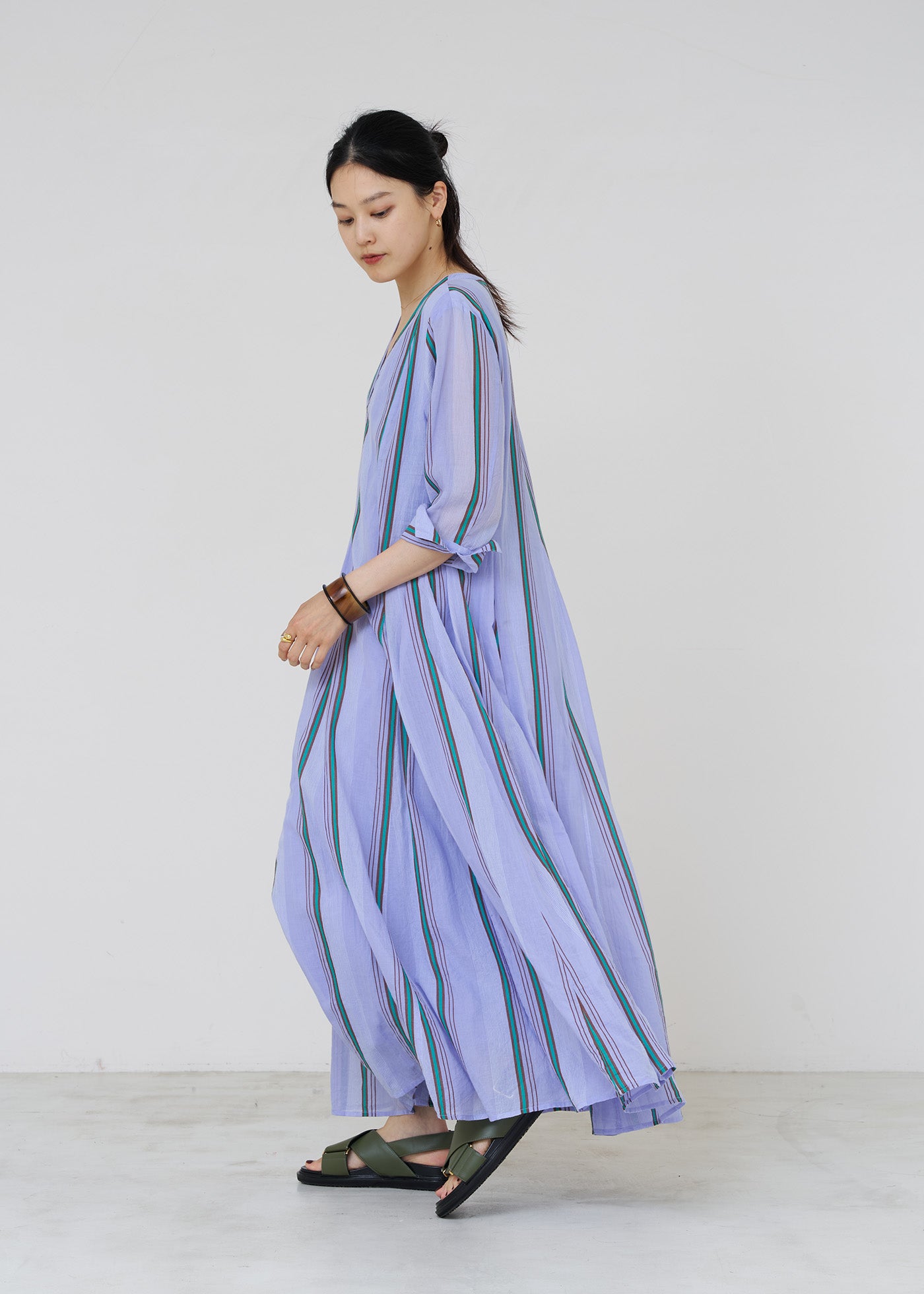 Cotton Voile Stripe Panel Dress | Pasand by ne Quittez pas