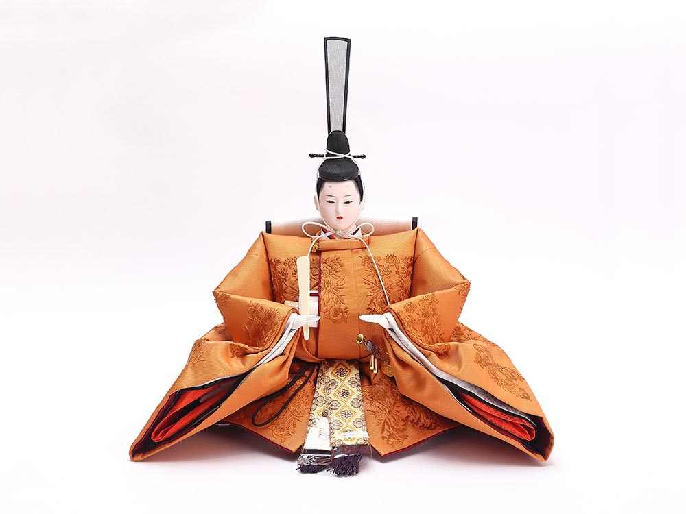 ひな人形】(平安光義) 070501 京七番親王 手刺繍黄呂染 七段飾り：節句