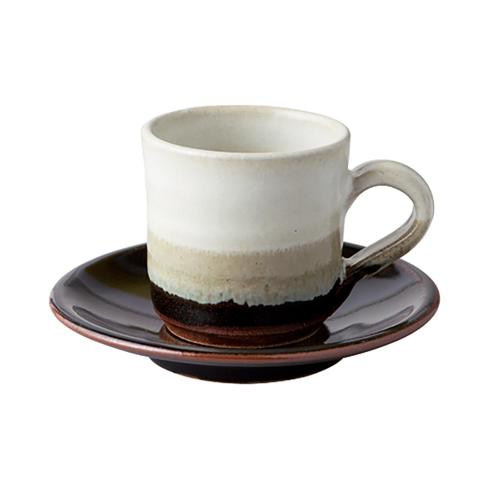 益子焼 佐久間藤也作 掛合コーヒー碗皿