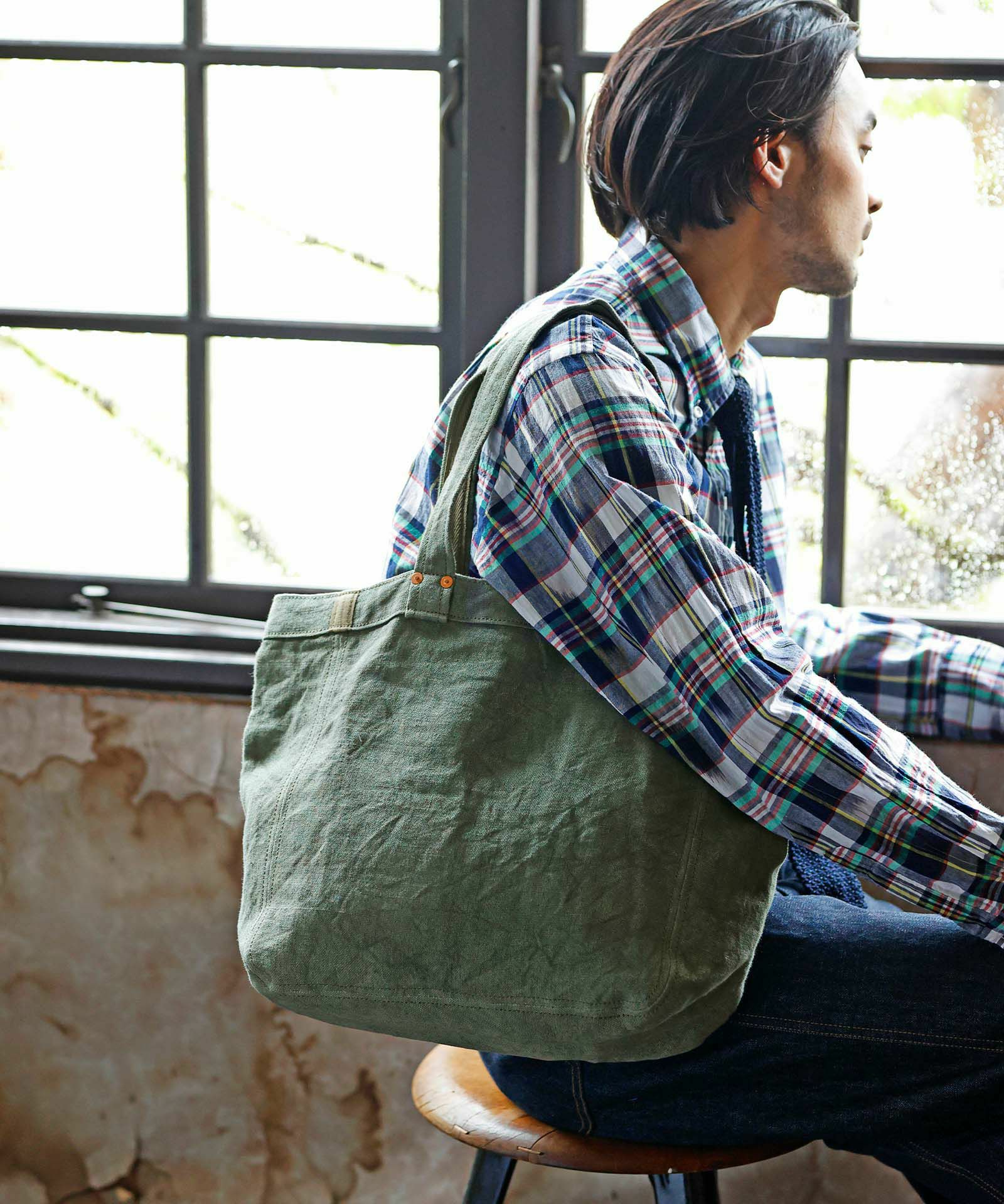 LINEN CANVAS TOTE M トートM | evergreen works online store