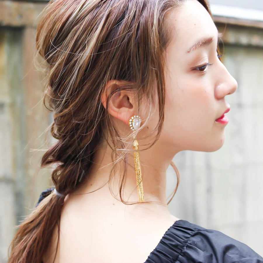 ジュエルロングタッセルピアス/イヤリング (クリスタル） – niita