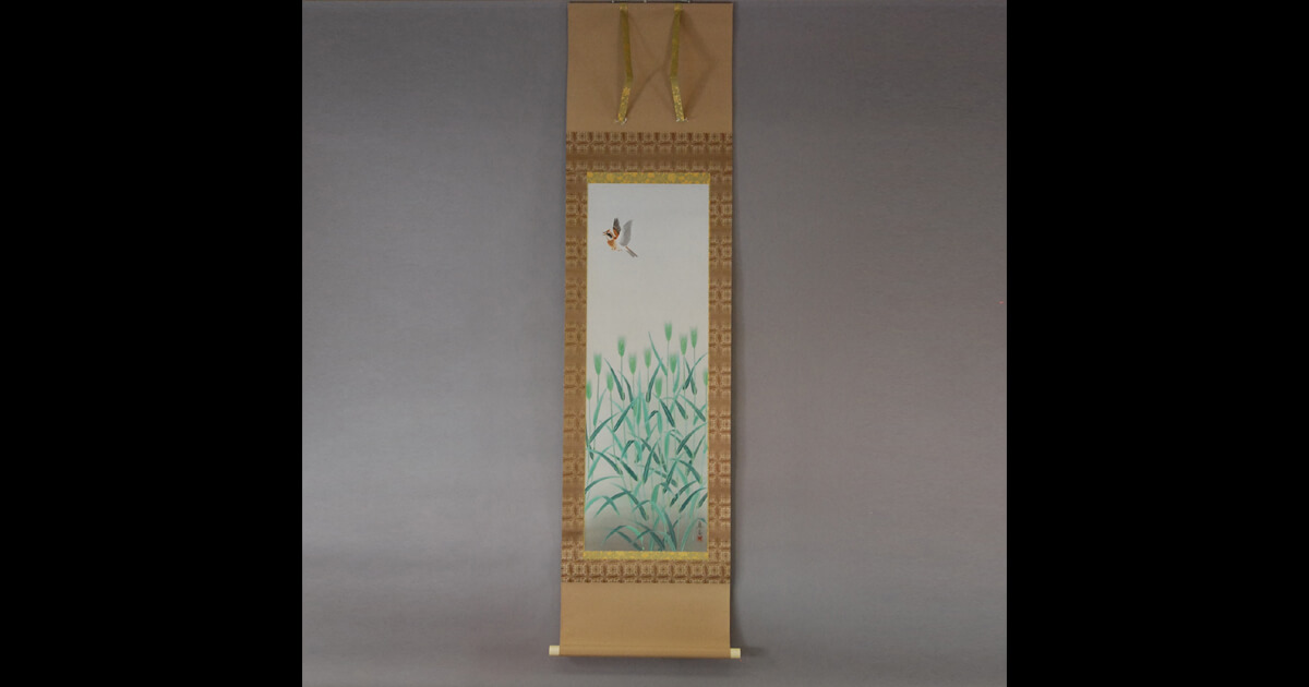 真作】佐々木林風/桃村静日/掛軸/名家伝来/AD-117