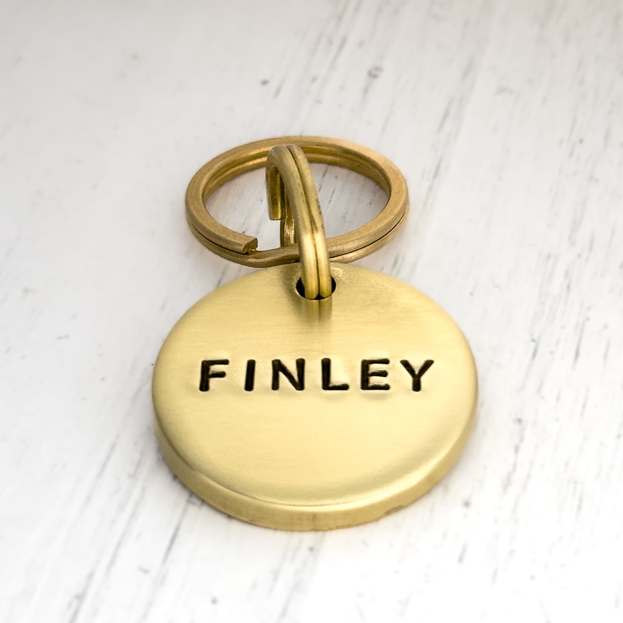 Thick Solid Brass Dog Tag, 1