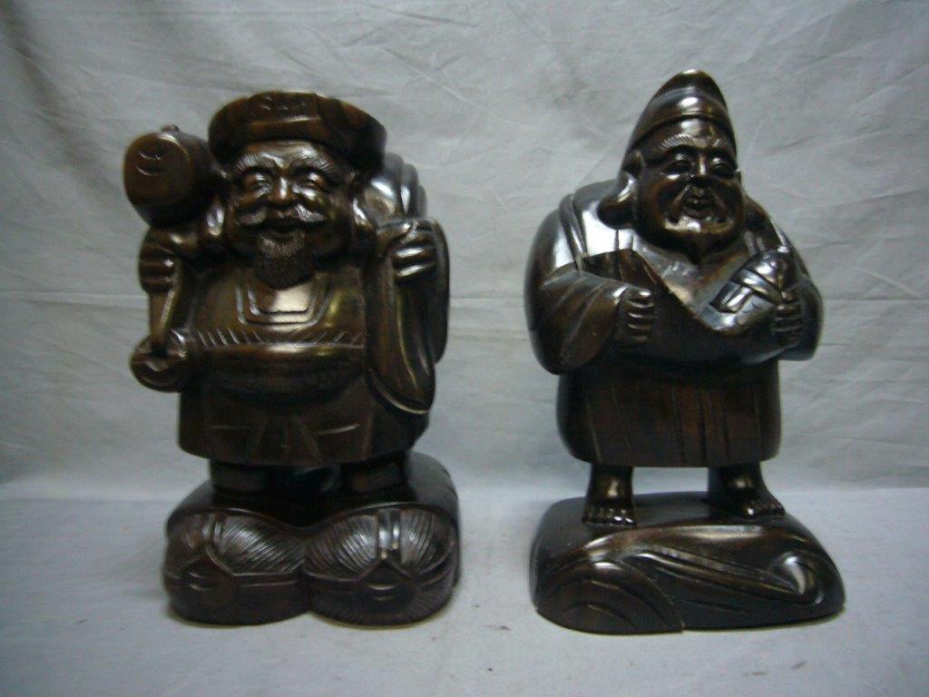 木彫り-黒檀恵比寿大黒