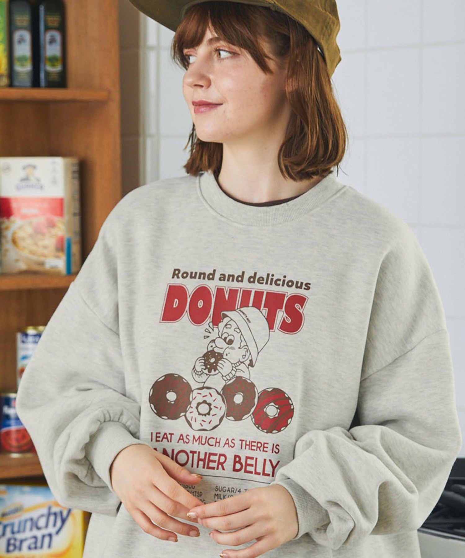 ヴィンテージライクBOYイラストビッグスウェットプルオーバー MONO