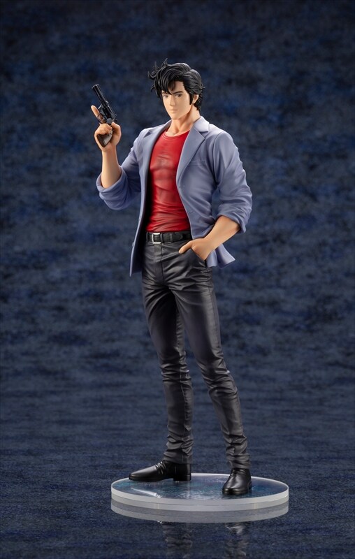 シティーハンター」銃を手にしたリョウのフィギュア、特典でもっこり