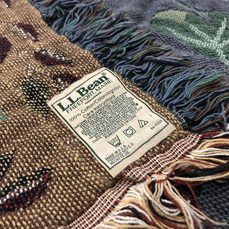 L.L. Bean Cotton Blanket Outdoor Field Pattern エルエルビーン
