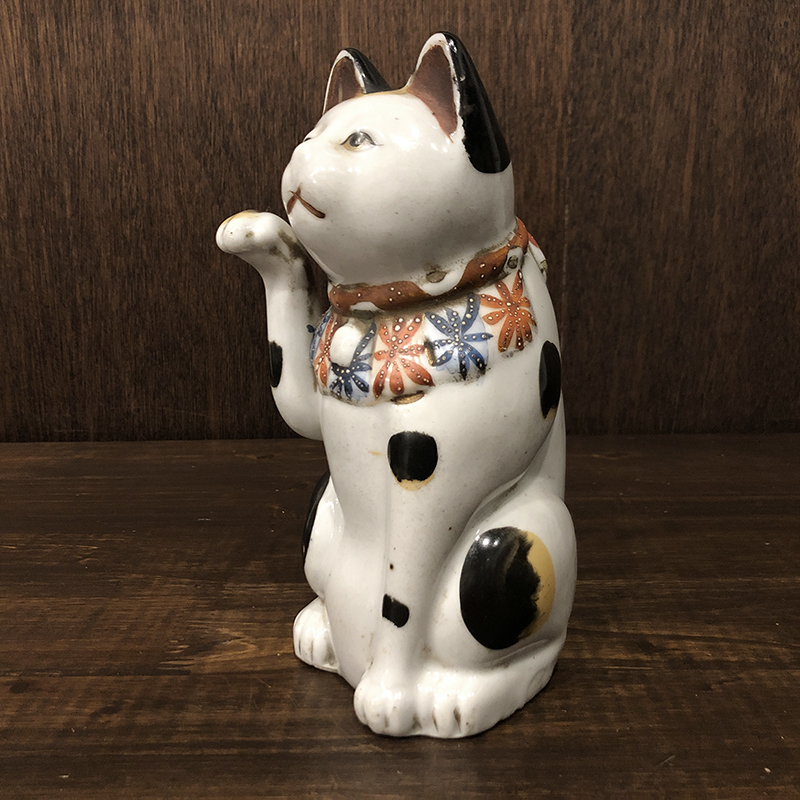 招き猫 古瀬戸 約21cm 当時物 骨董品 ジャパン アンティーク