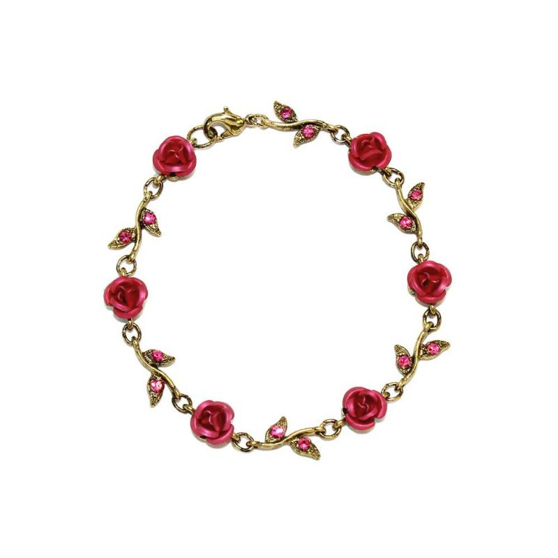ブレスレット ローズ アンティーク加工 ディープカラー チェーン