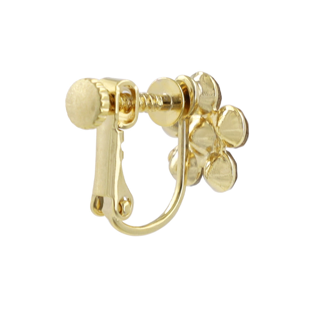 イヤリング ニッケルフリー フラワー カラー ストーン パール ネジバネ