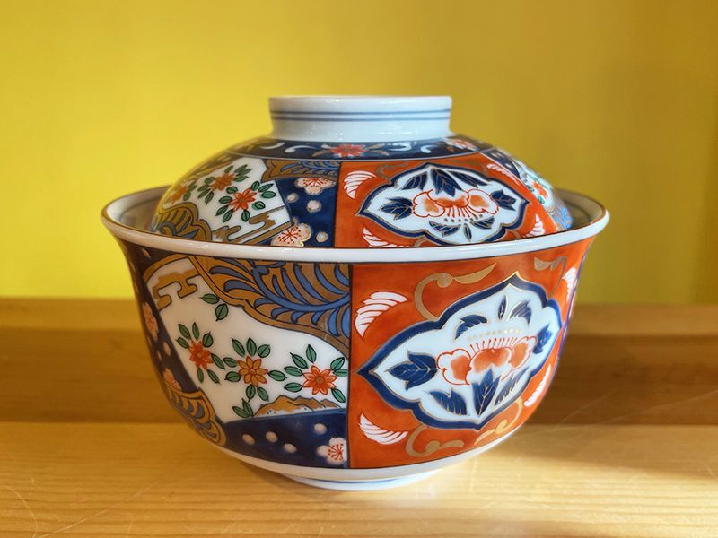 Oranzovy オンラインショップ】ヴィンテージ 庫山窯 丼 色彩花図六方割