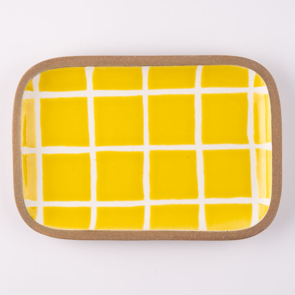 やちむん 一翠窯 長方皿(小) タイル 黄 ¥2,860 大人の焼き物