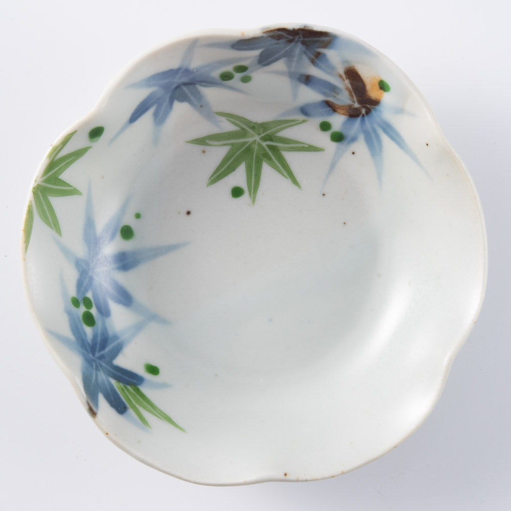 三川内焼 玉峰窯 緑紅葉六方押し小皿 ¥3,300 大人の焼き物