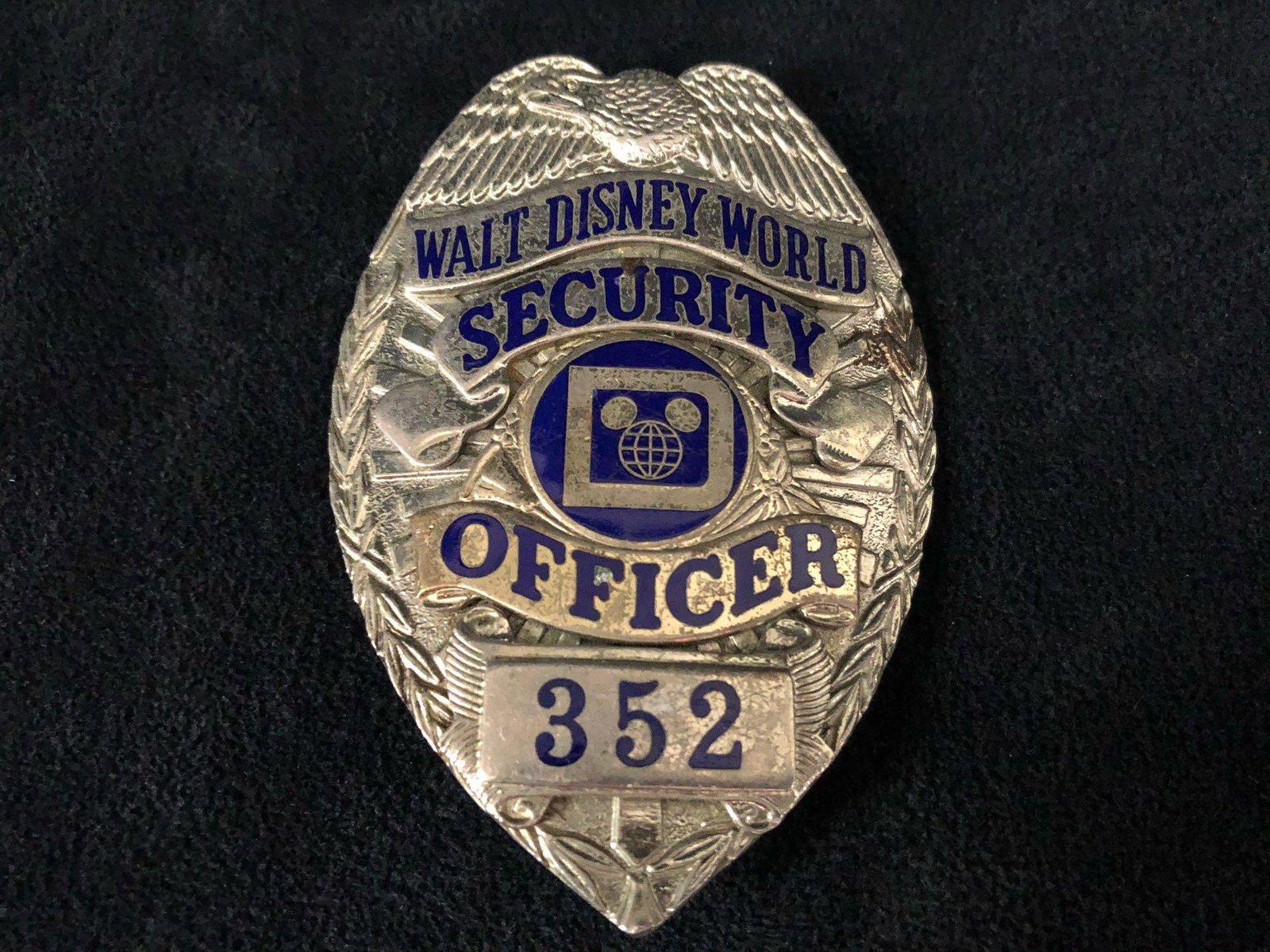 Original Walt Disney World Security Officer # 352 Badge