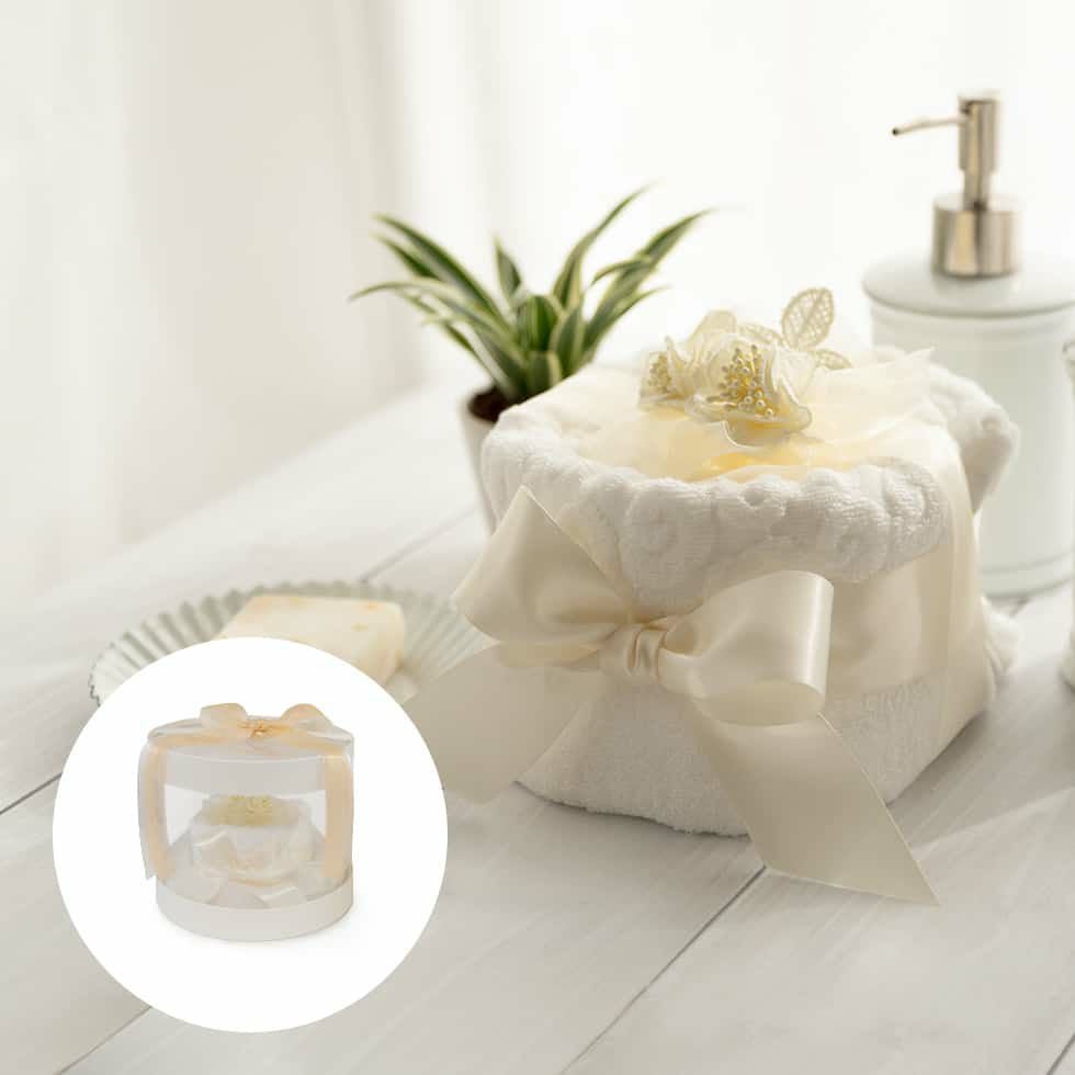 今治タオルケーキ1段ギフトセット 上品タオル3枚の豪華な贈り物