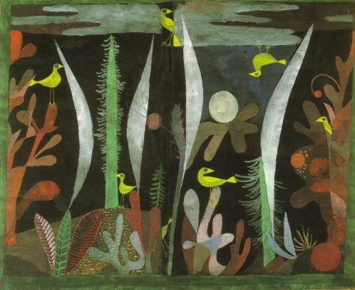 黄色い鳥のいる風景・クレー