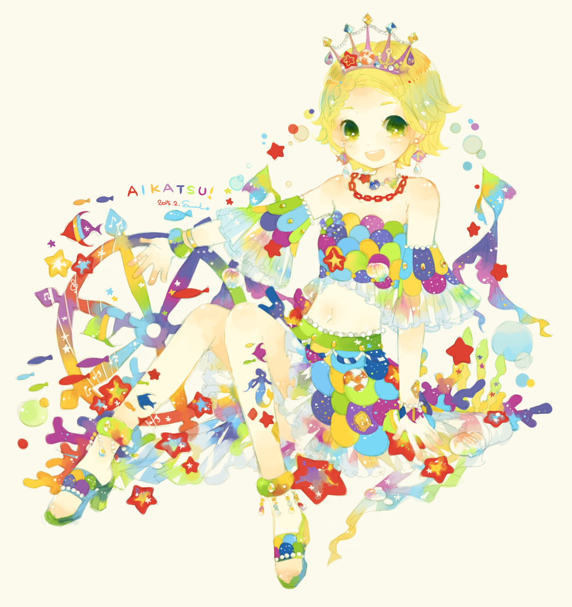 アイカツ　バブルスマーメードコーデ　新条ひなき　人魚姫　コンプ