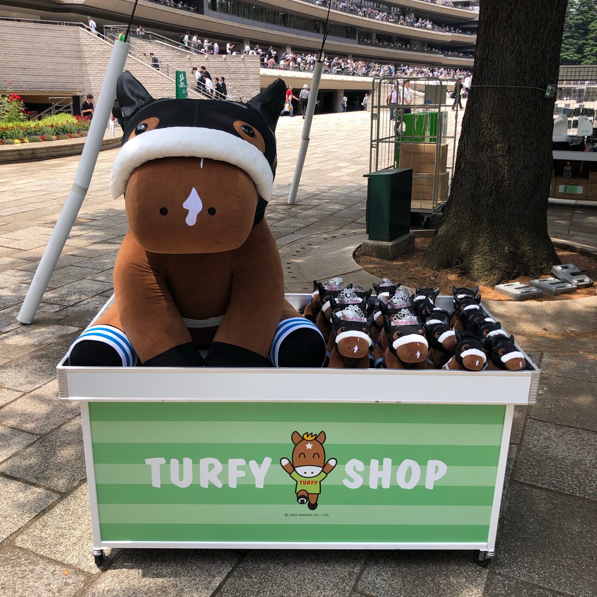 東京競馬場ターフィーショップに特大「アーモンドアイ」アイドルホース