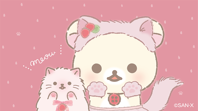 にゃ～🐈 #コリラックマとストロベリーキャット