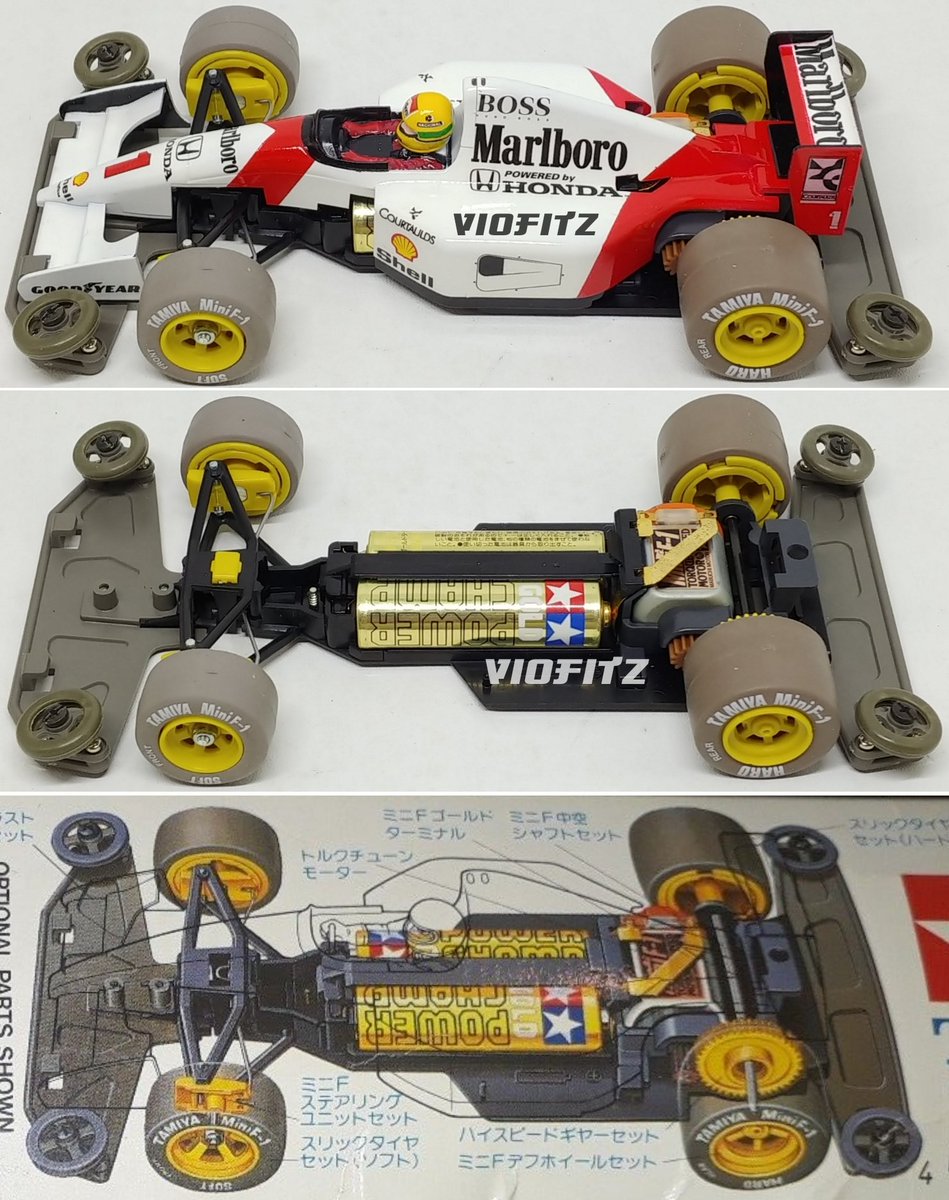 Tamiya Mini F1: McLaren MP4/7 with Optional Parts. #tamiya #mini