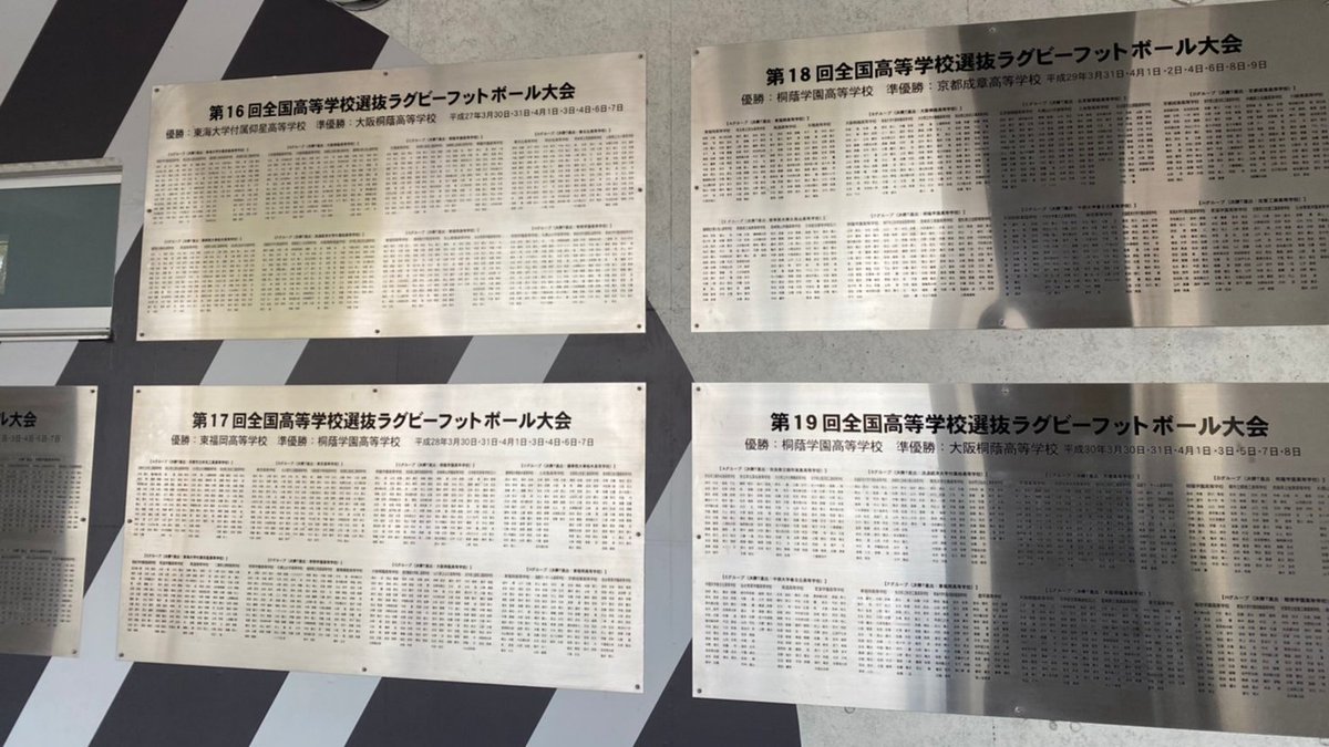 全国高校選抜ラグビー 大会🏉 熊谷ラグビー場には選抜大会のメモリアル
