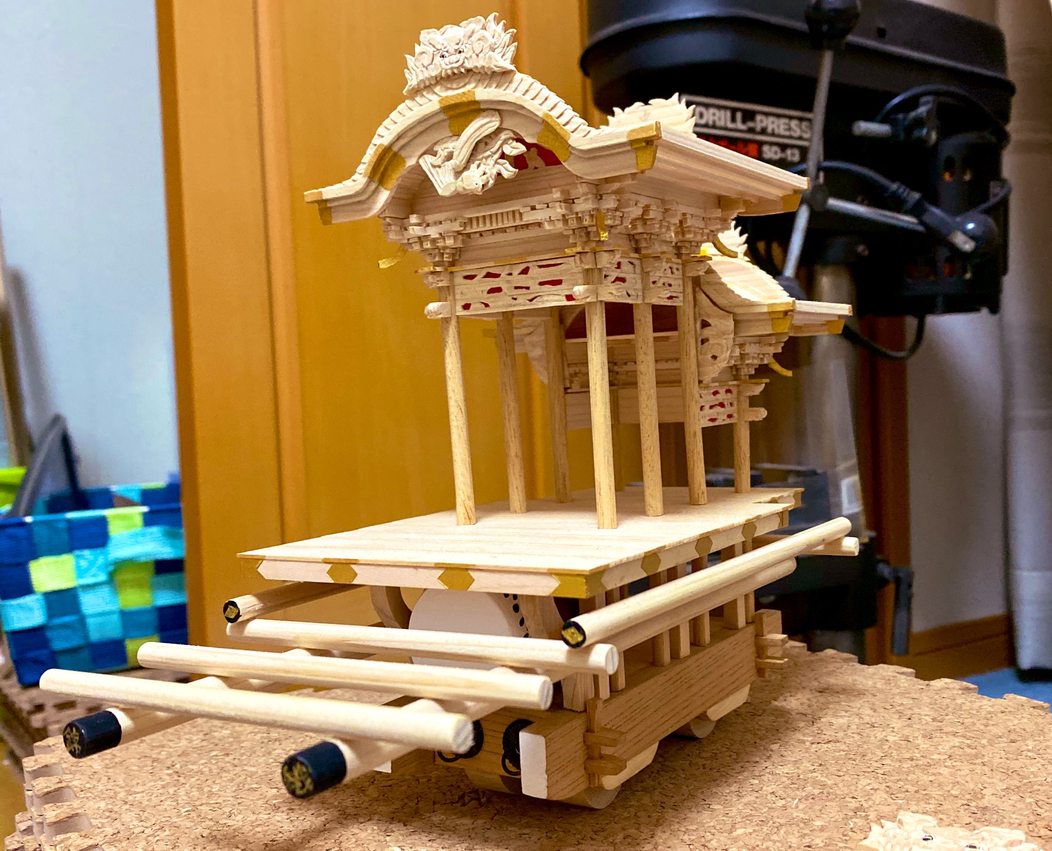 価値あり。石川型かなりのレアミニだんじり木彫り