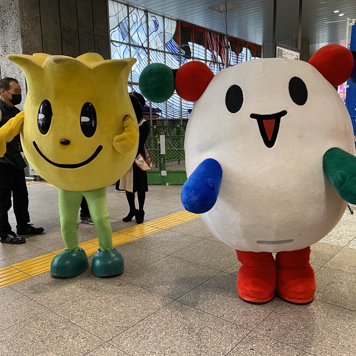 チューリくん（砺波市）と NANTOくん（南砺市） #富山県西部6市春に