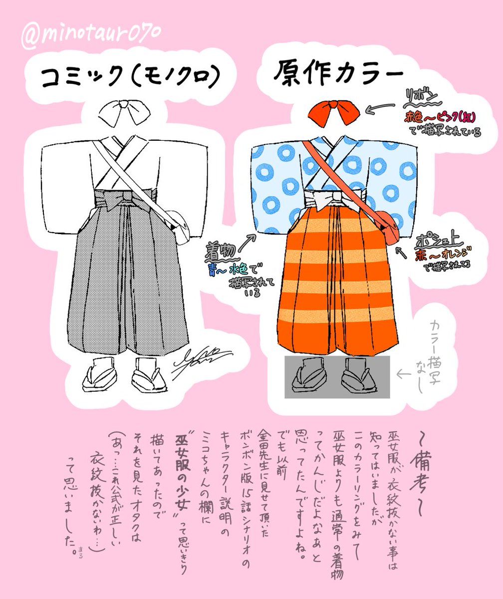 自分用も兼ねたミコちゃんの原作準拠作画用メモ。 (作画的に謎に思って