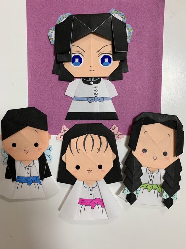 鬼滅の刃 #鬼滅の刃好き #折り紙 #胡蝶カナエ #胡蝶しのぶ #栗花落