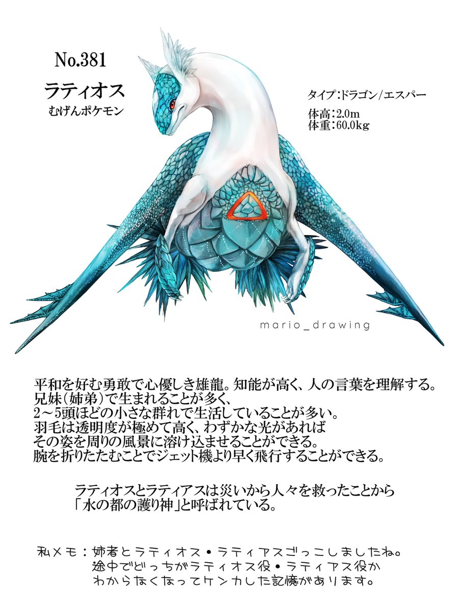 夏だし涼しい絵どうぞ。 ラティ兄妹です。ウチらの世界にもいるんやで