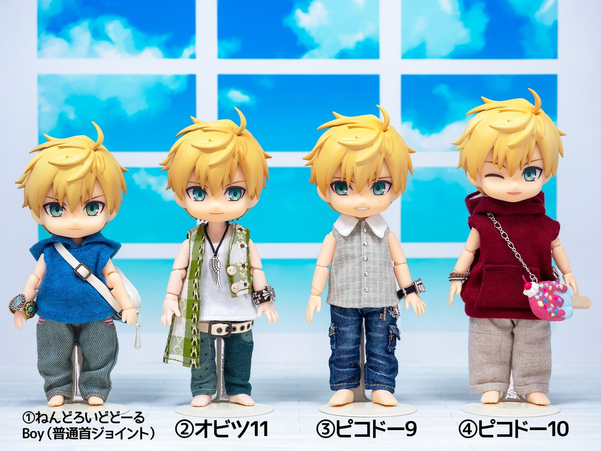 ボディ4種の背比べ】 ねんどろいどどーる、オビツ11、ピコドー9