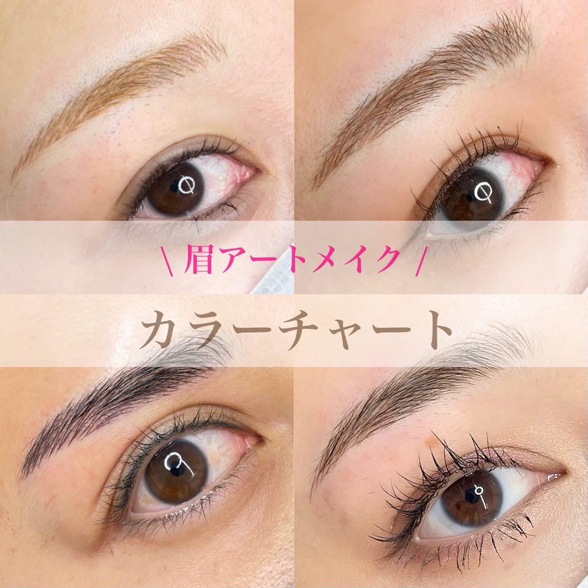 眉アートのカラーチャートのご紹介】 使用した顔料は Phibrows