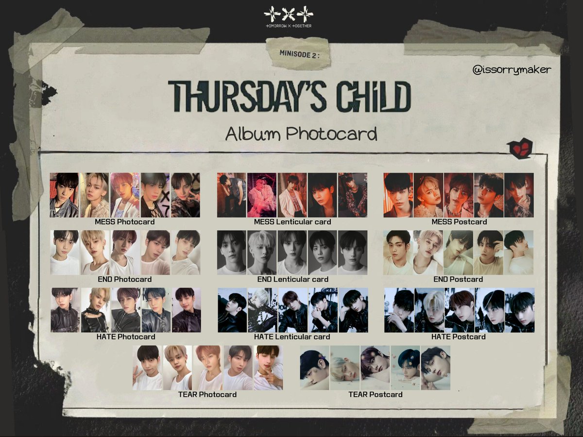 TOMORROW X TOGETHER minisode2:Thursday's Child Album Photocard