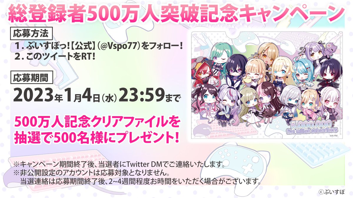 🎁フォロー＆RTキャンペーン🎁 ぶいすぽっ！のYouTubeチャンネル合計