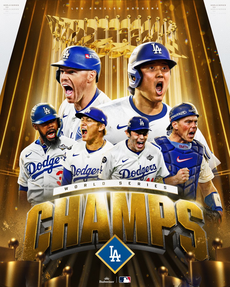 THE LOS ANGELES @DODGERS ARE THE 2025 #WORLDSERIES CHAMPIONS! #CHAMPS