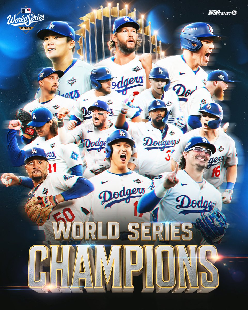 THE LOS ANGELES @DODGERS ARE THE 2025 #WORLDSERIES CHAMPIONS! 🏆🏆