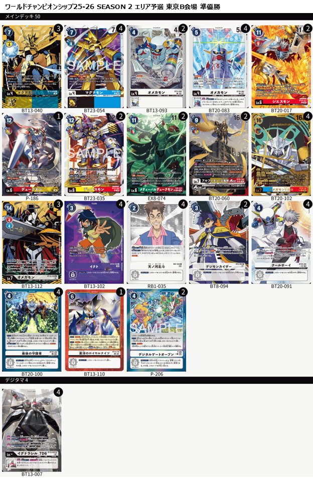 デジモンカードゲーム ワールドチャンピオンシップ SEASON 2 エリア