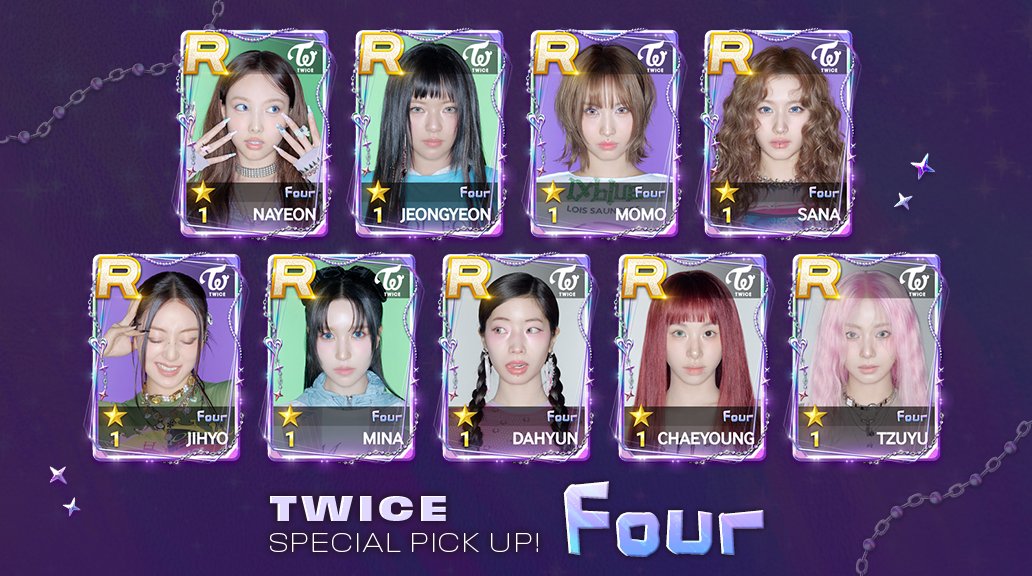 📖SUPERSTAR JYPNATION カード追加🎖️ TWICEの新しいカード『Four』を