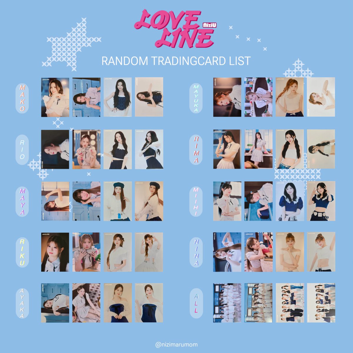 NiziU LOVELINE-Japanese ver-／Shining day ラントレ 一覧完成いたし