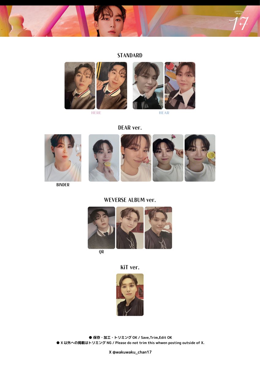 BEST SEVENTEEN MY トレカ CARAT フォトカード スングァン