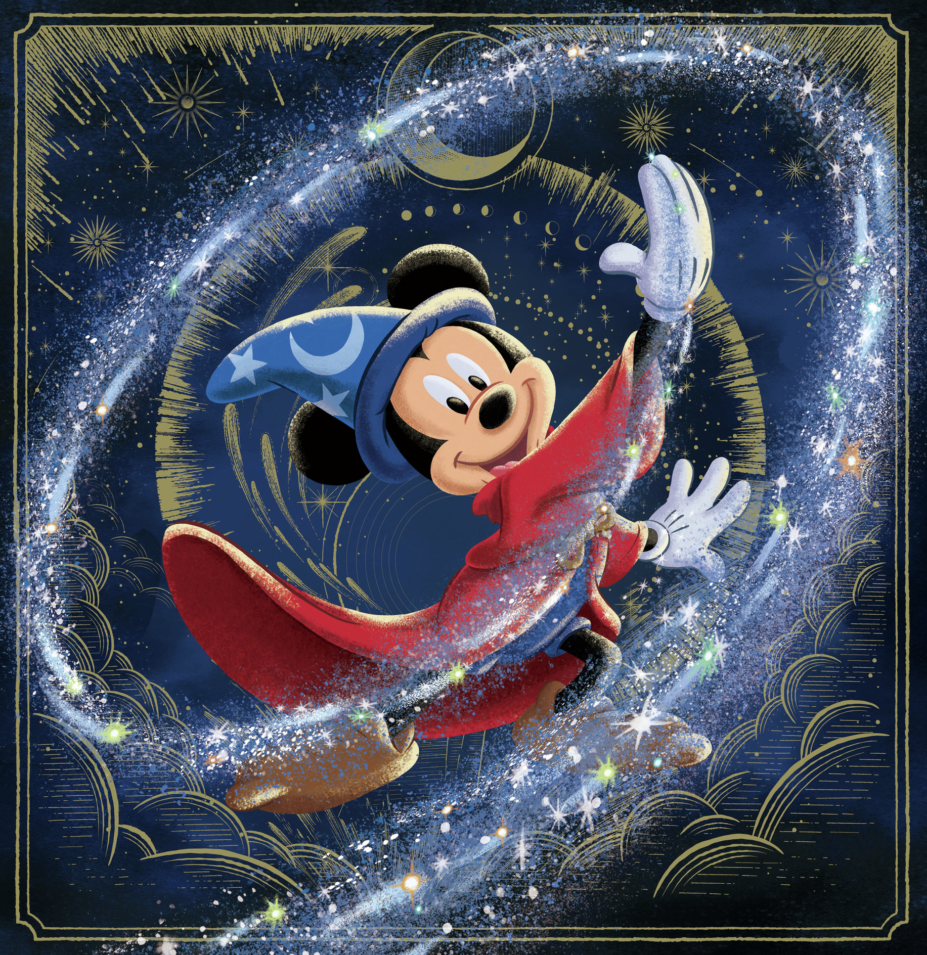 ピーター・エレンショー直筆サイン入り ファンタジアミッキー版画 証明