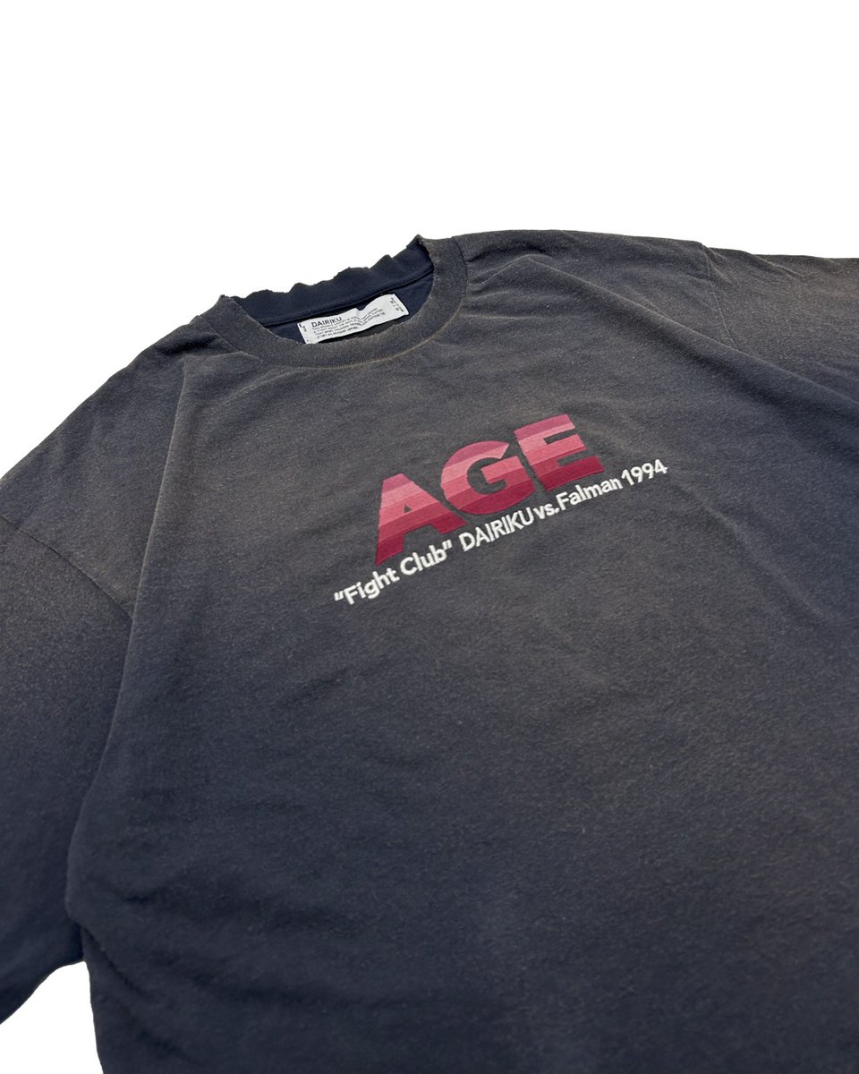 Tomorrow -1 DAIRIKU × Age Factory コラボTシャツ “AGE”Vintage Wash