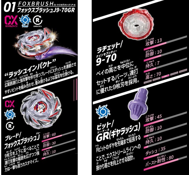 CX-06 ランダムブースター フォックスブラッシュJ9-70GR パーツ詳細