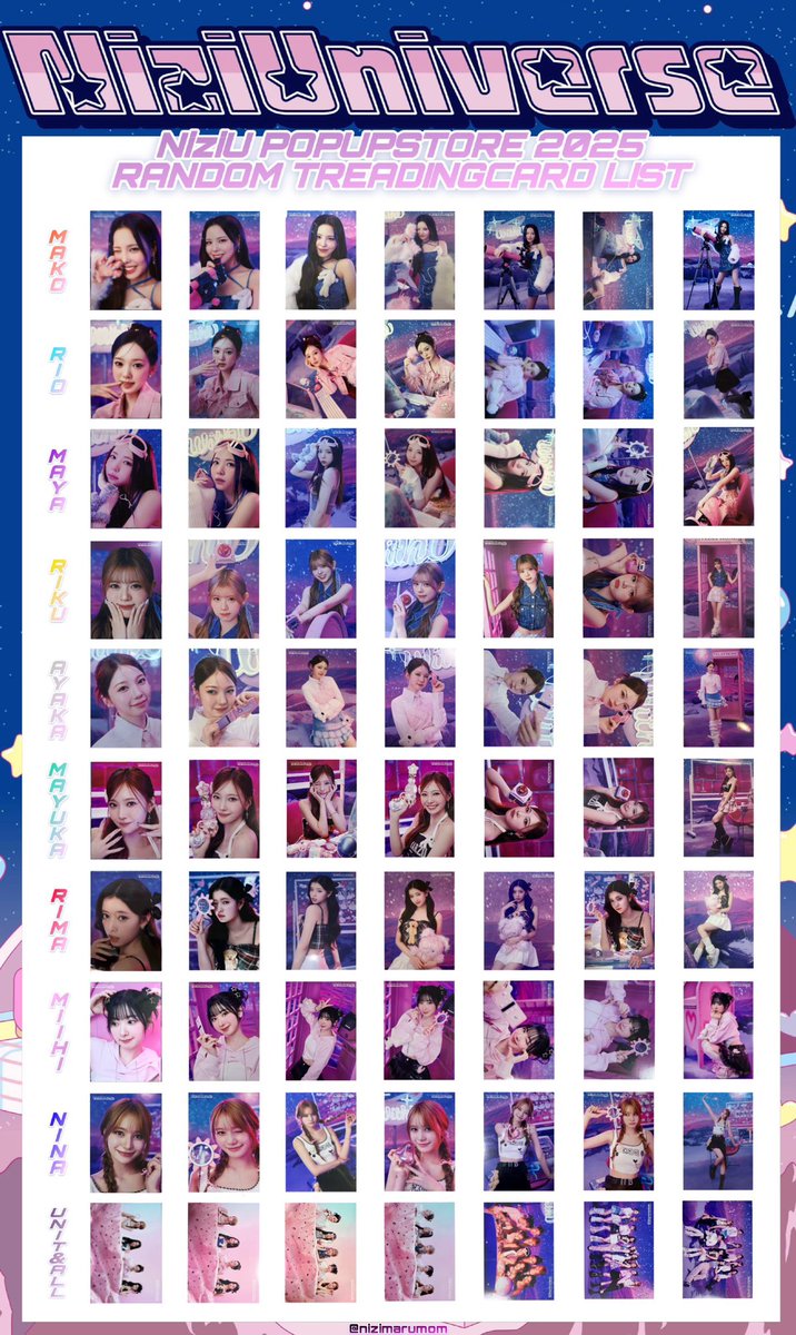 NiziU ラントレ 一覧 POPUP STORE in SHIBUYA109 〝NiziUniverse