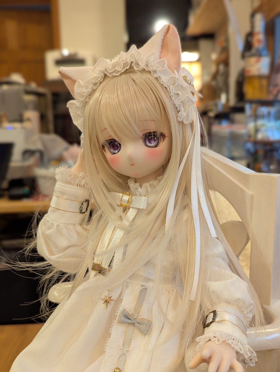 うさぎさんイメージのサテラですが、この日は白猫さんに🐰🤍🐱 願い星