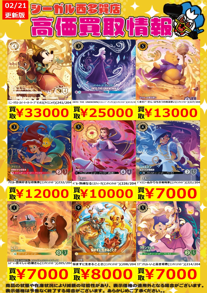 ≪ﾛﾙｶﾅ高価買取情報！≫ 商品や状態や在庫状況により減額の可能性が