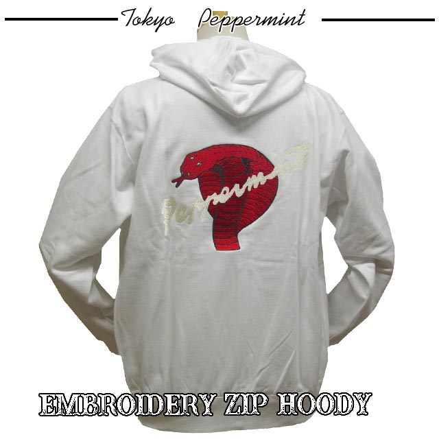 PEPPERMINT 刺繍ZIP HOODY(ジップ パーカー)