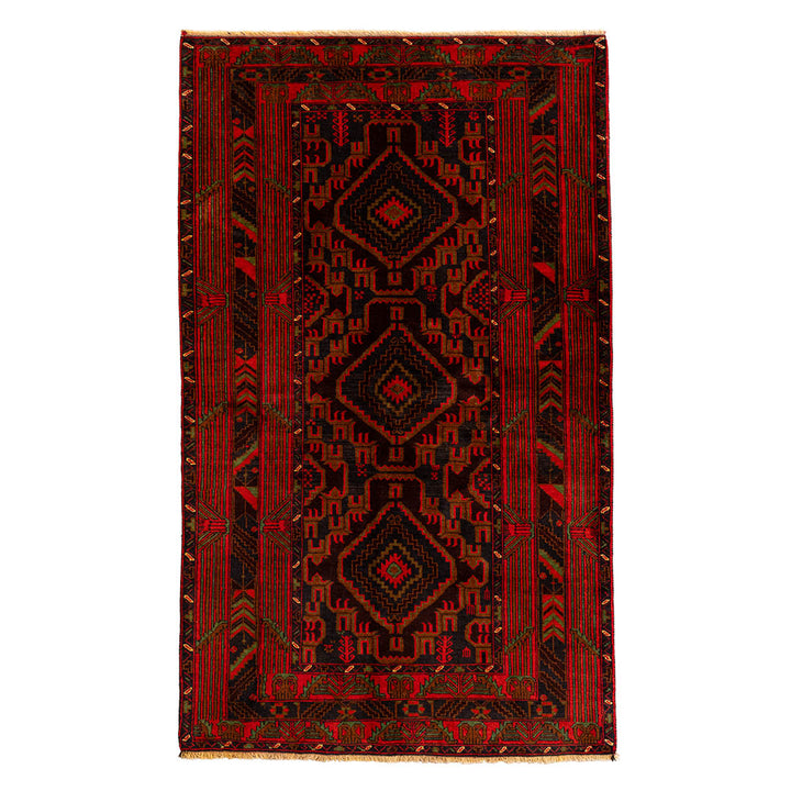 ペルシャ手織り絨毯 ウール ラグ バルーチ 120×196cm OUTLET