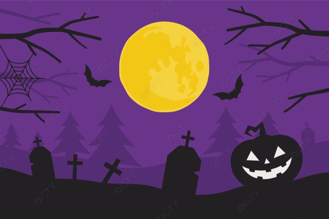 満月と闇のハロウィン背景素材 : ID-3505 | ご当地写真・イラスト素材