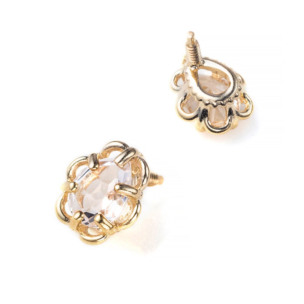 淡いピンクがかわいい、モルガナイト・ジュエリー軟骨ピアス